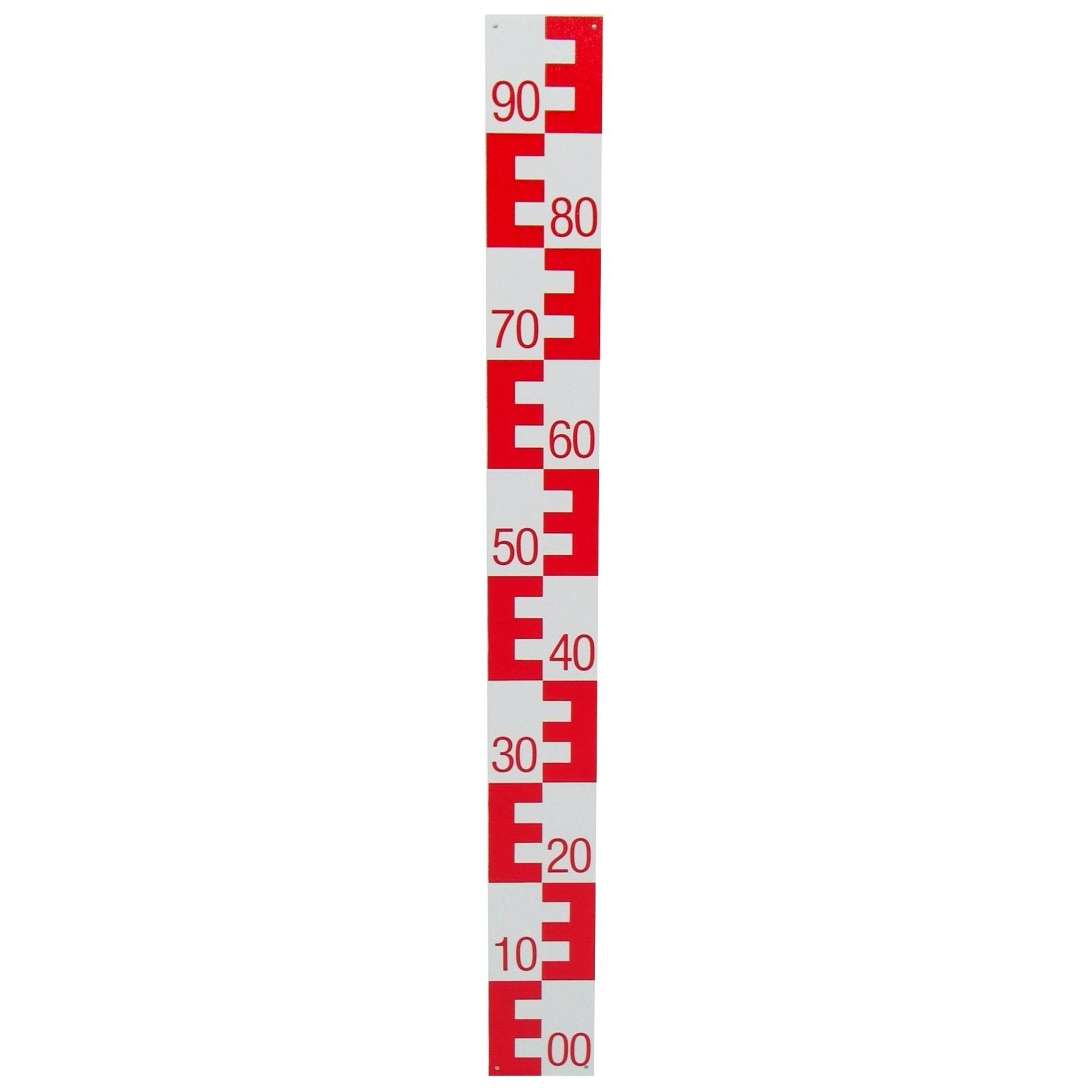 NESTLE Pegellatte, rot, Teilung 00-90, unten beginnend NESTLE Pegellatte, rot, Teilung 00-90, unten beginnend